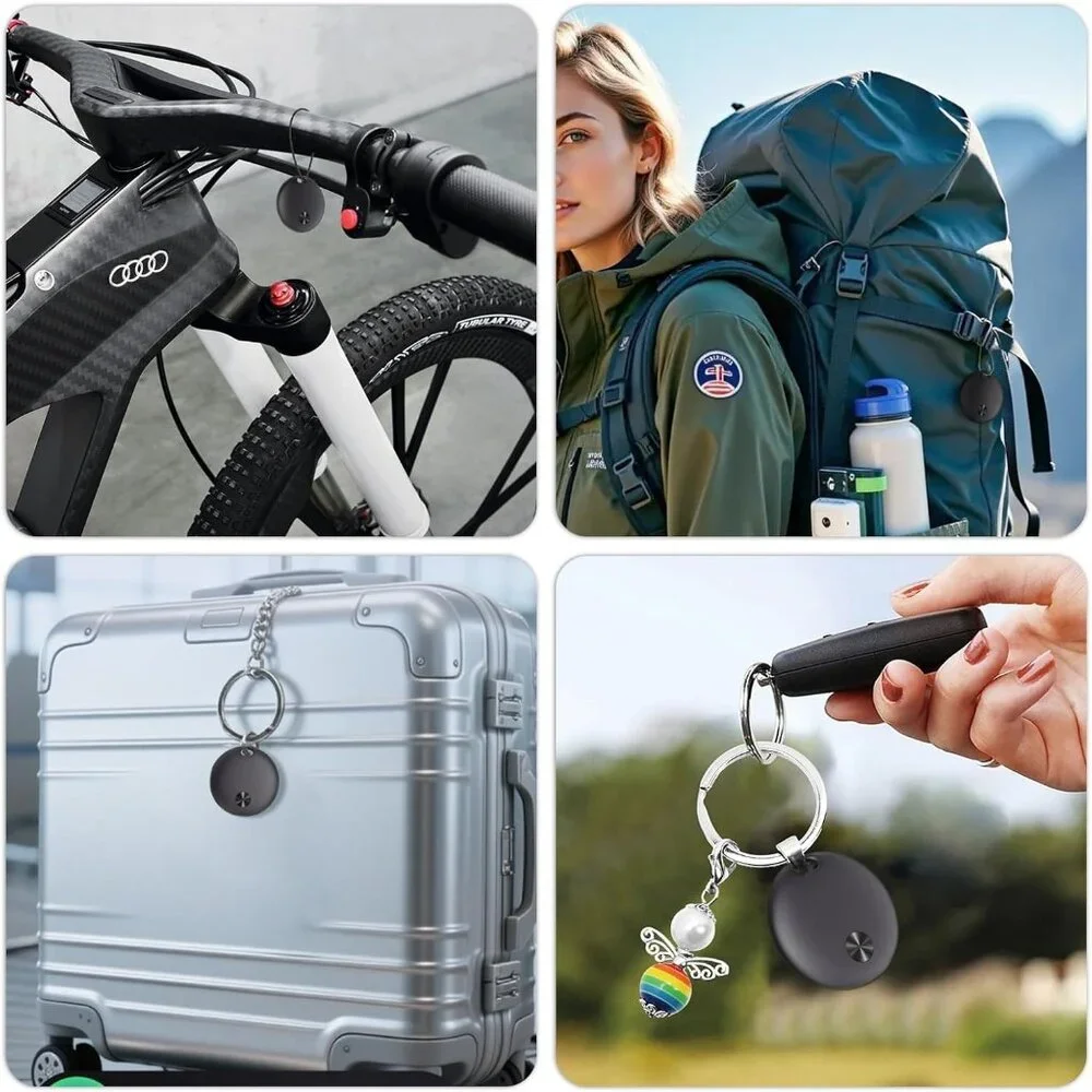Air Tracker Tags 4 Pack Bluetooth Works with Apple Find My APP (iOS Only) Smart
